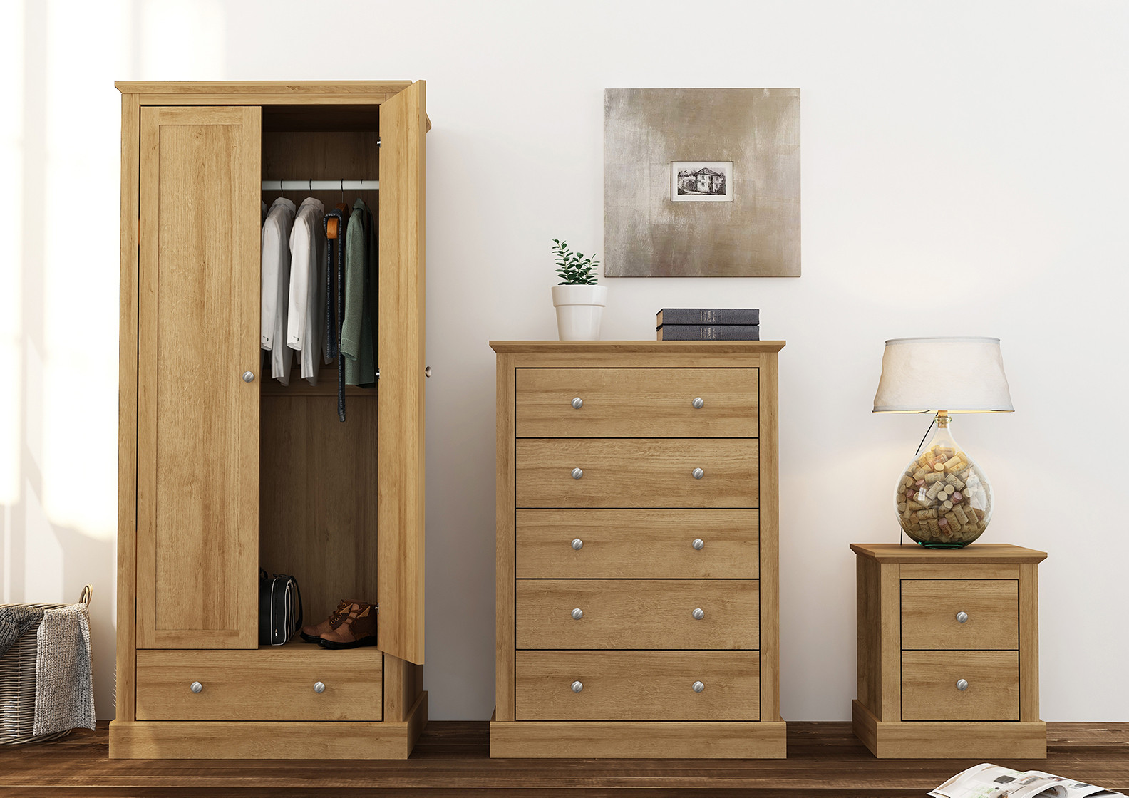 Devon Oak Double Wardrobe