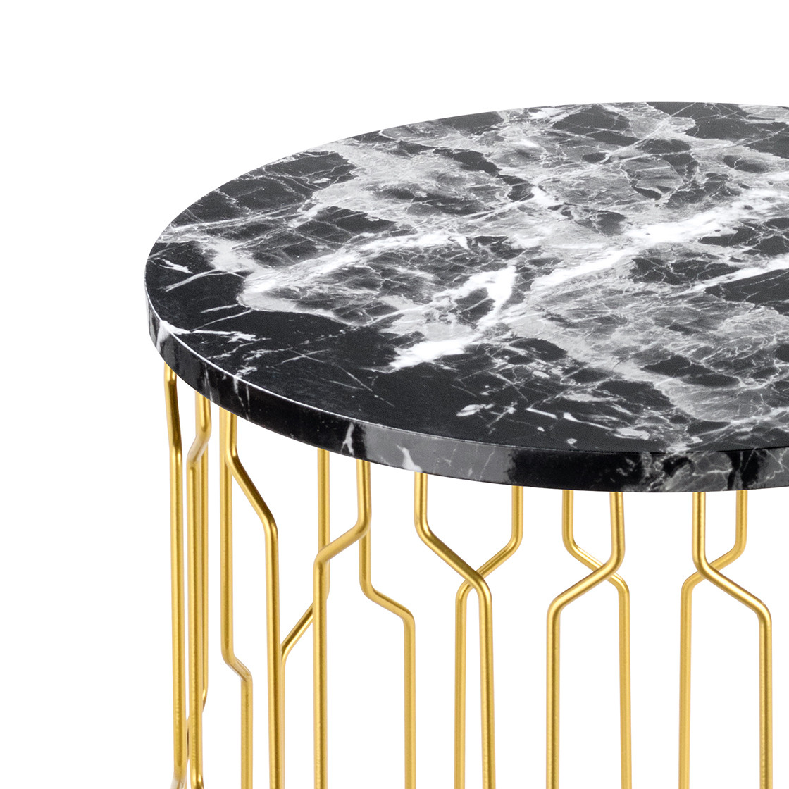 Grace End Table Black Marble