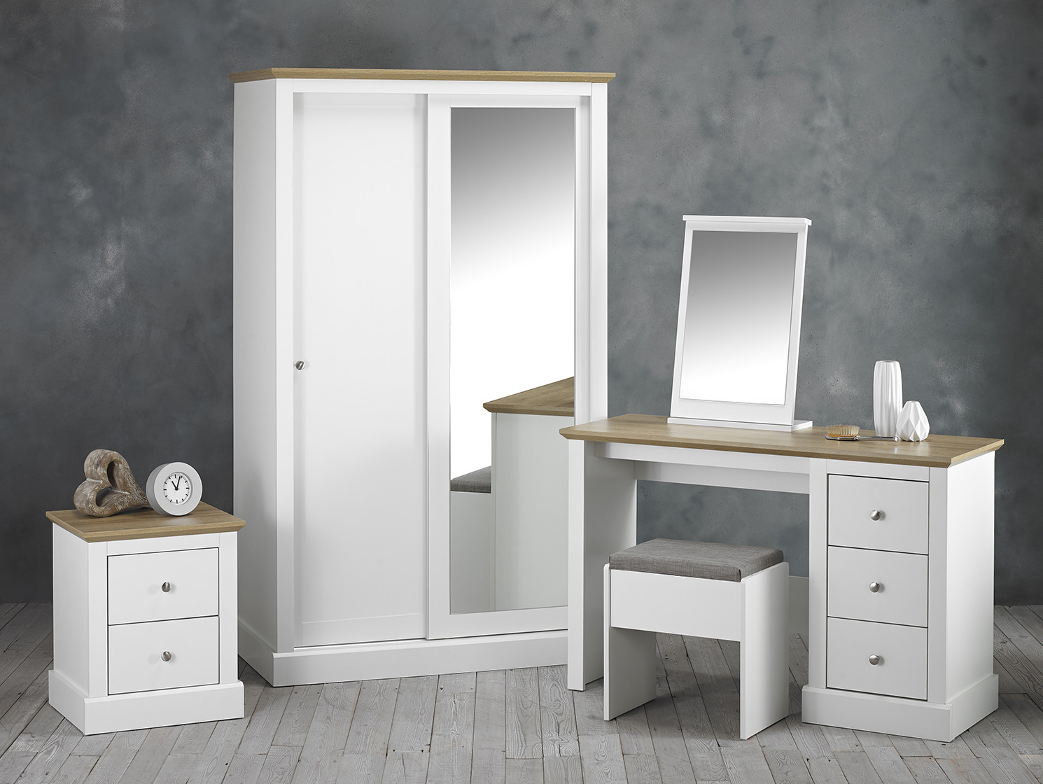 Devon White Double Sliding Wardrobe