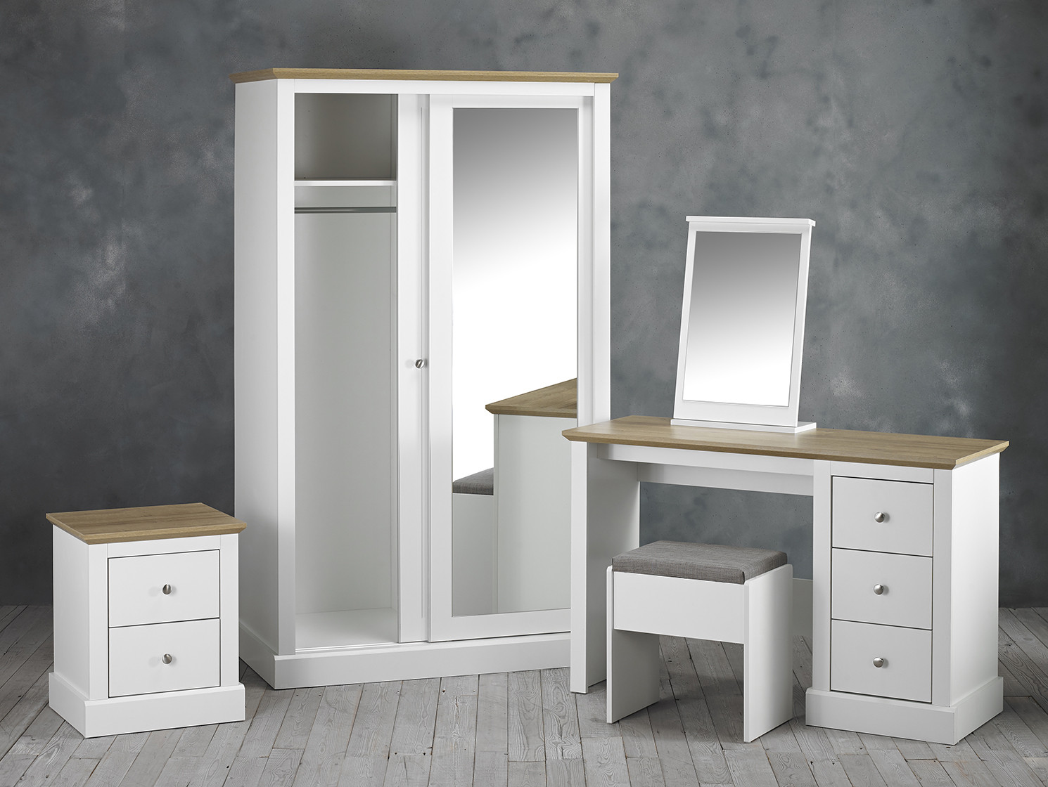 Devon White Double Sliding Wardrobe