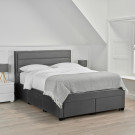 Greenwich 4.6 Double Bed Grey Velvet