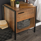 Hoxton Distressed Oak Effect Bedside Cabinet