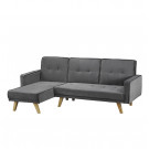 Kitson Corner Sofa Bed Silver-Grey Velvet